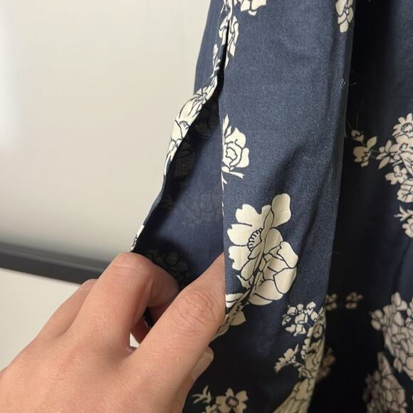 NWT Rebecca Taylor Gab Floral Print Tie Waist Wide Leg Cotton Jumpsuit Size 2 - Picture 9 of 13